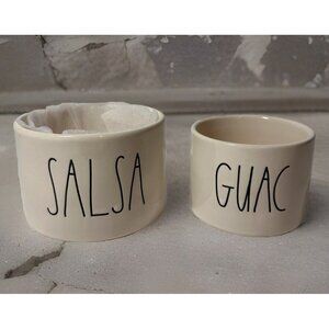 Rae Dunn Artisan Collection By Magenta Guac And Salsa Bowl Set W/ Bamboo Spoons